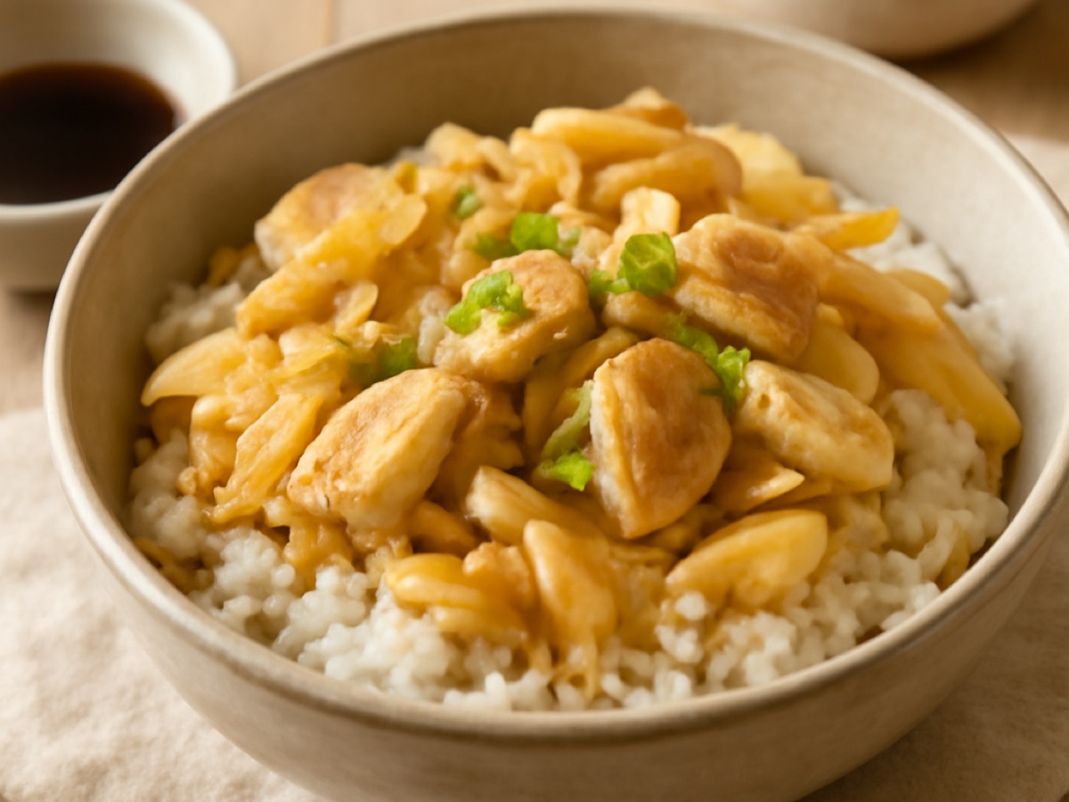 Oyako-Donburi – Hähnchen und Ei auf Reis