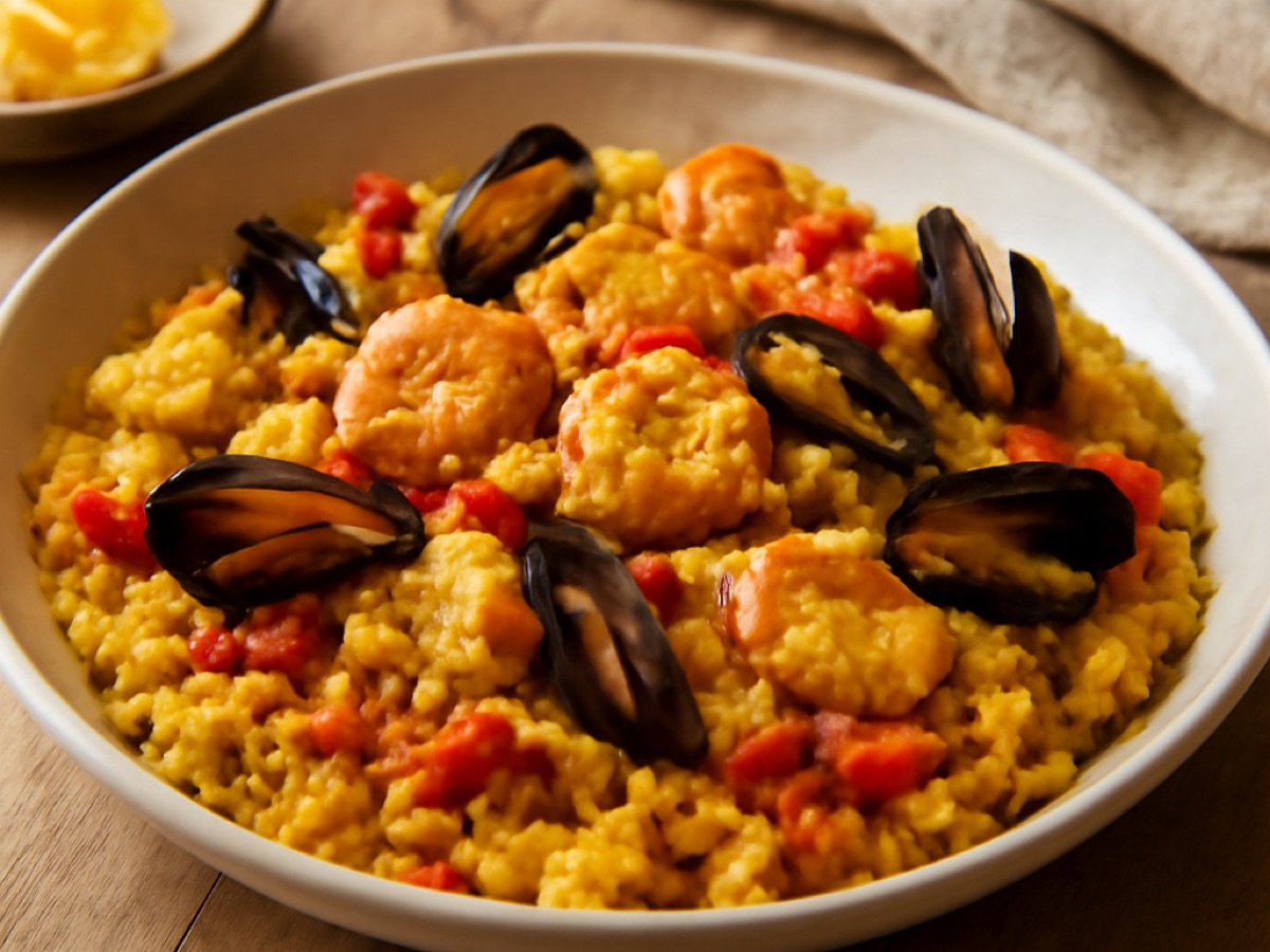 Paella de Mar y Tierra – Paella mit Meeresfrüchten und Hühnchen