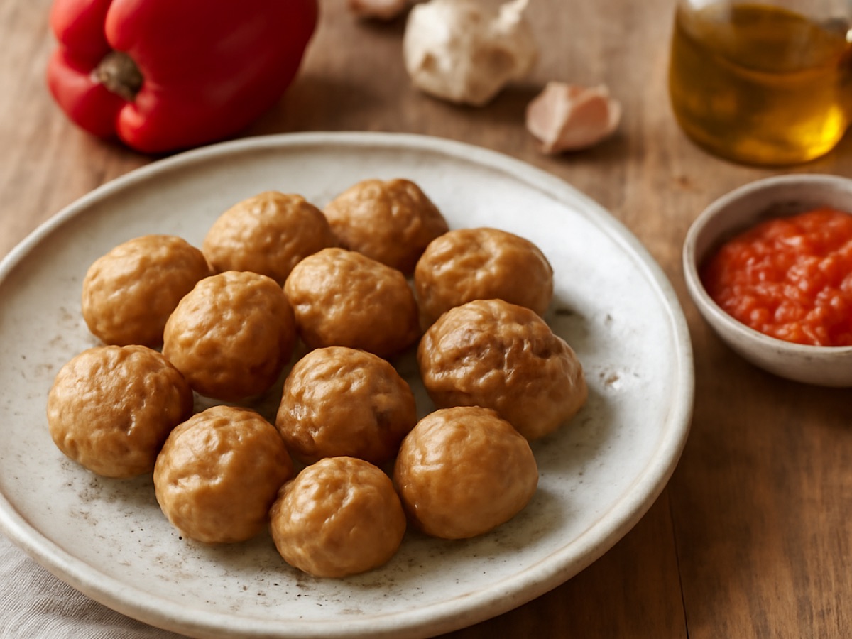 Papas arrugadas – Runzelige Kanarische Kartoffeln mit Mojo rojo