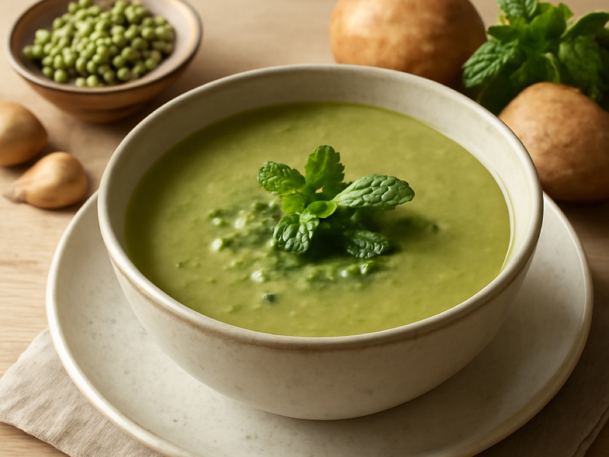 Pea Soup – Englische Erbsensuppe mit Minze (vegetarisch)