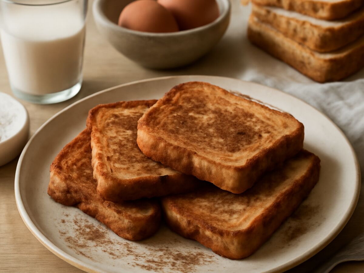 Pfannkuchen mit altbackenem Brot und Zimt