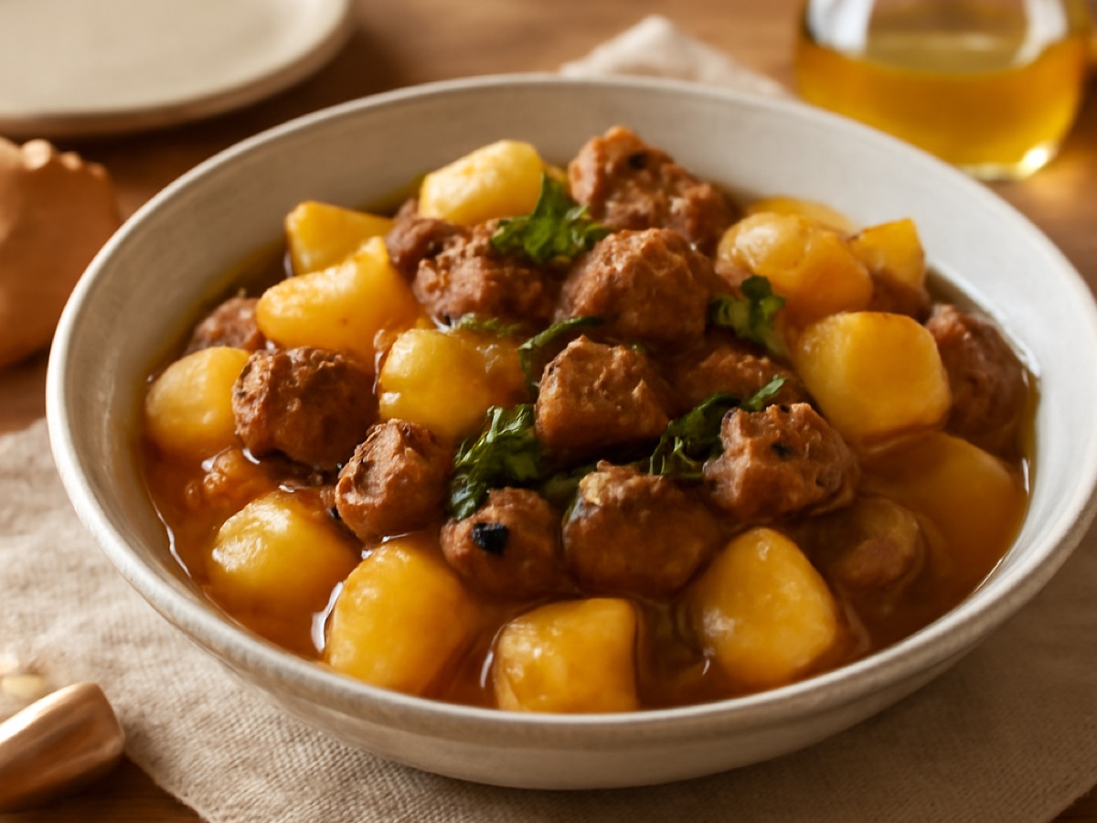Picadinho de carne mit Kartoffeln – brasilianischer Rindfleischeintopf