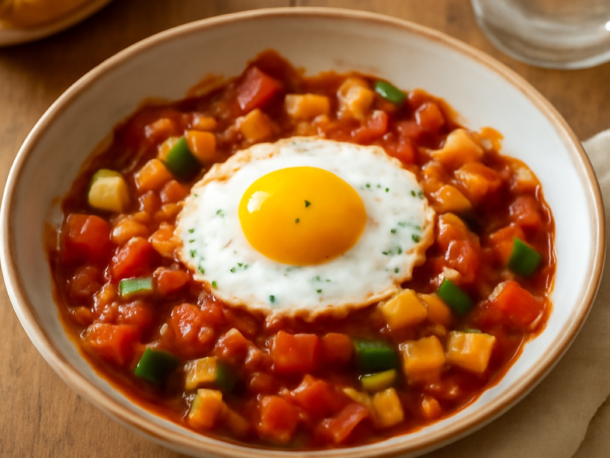 Pisto Manchego – Spanisches Ratatouille mit Ei