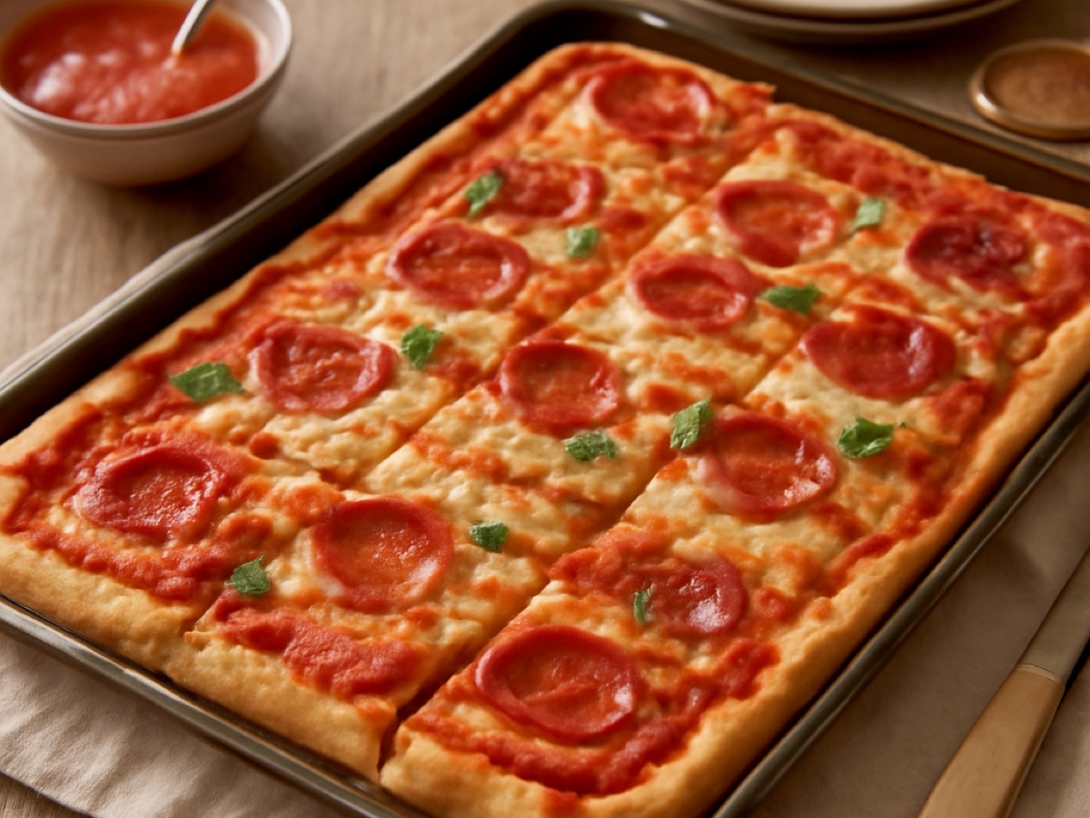 Pizza vom Blech
