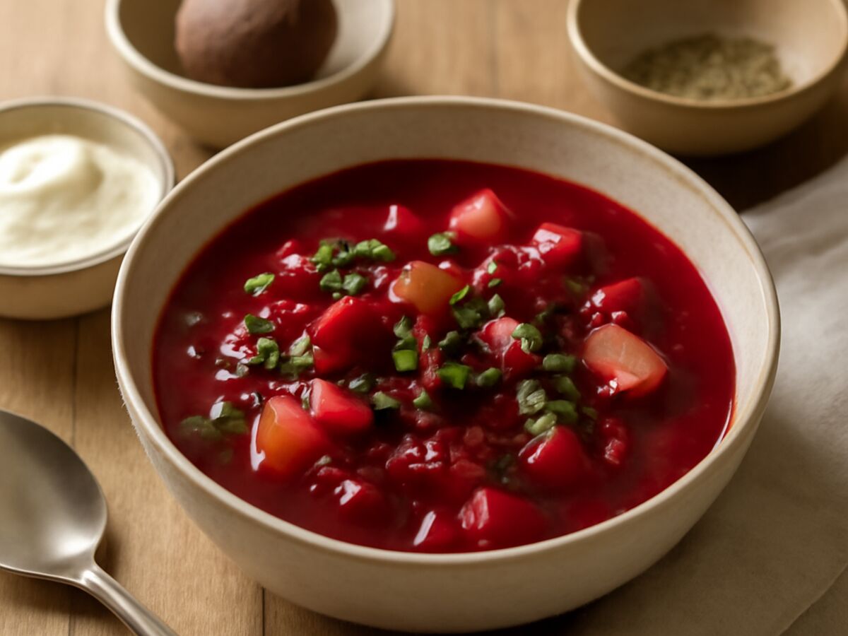 Polnische Rote-Bete-Kartoffel-Suppe aus dem Mixtopf