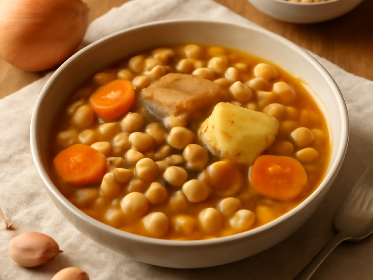Puchero Andaluz – Spanischer Kichererbseneintopf mit Gemüse