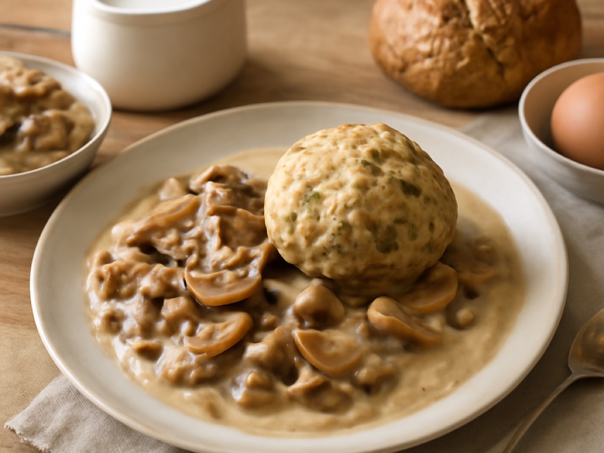 Rahmschwammerl mit Semmelknödel