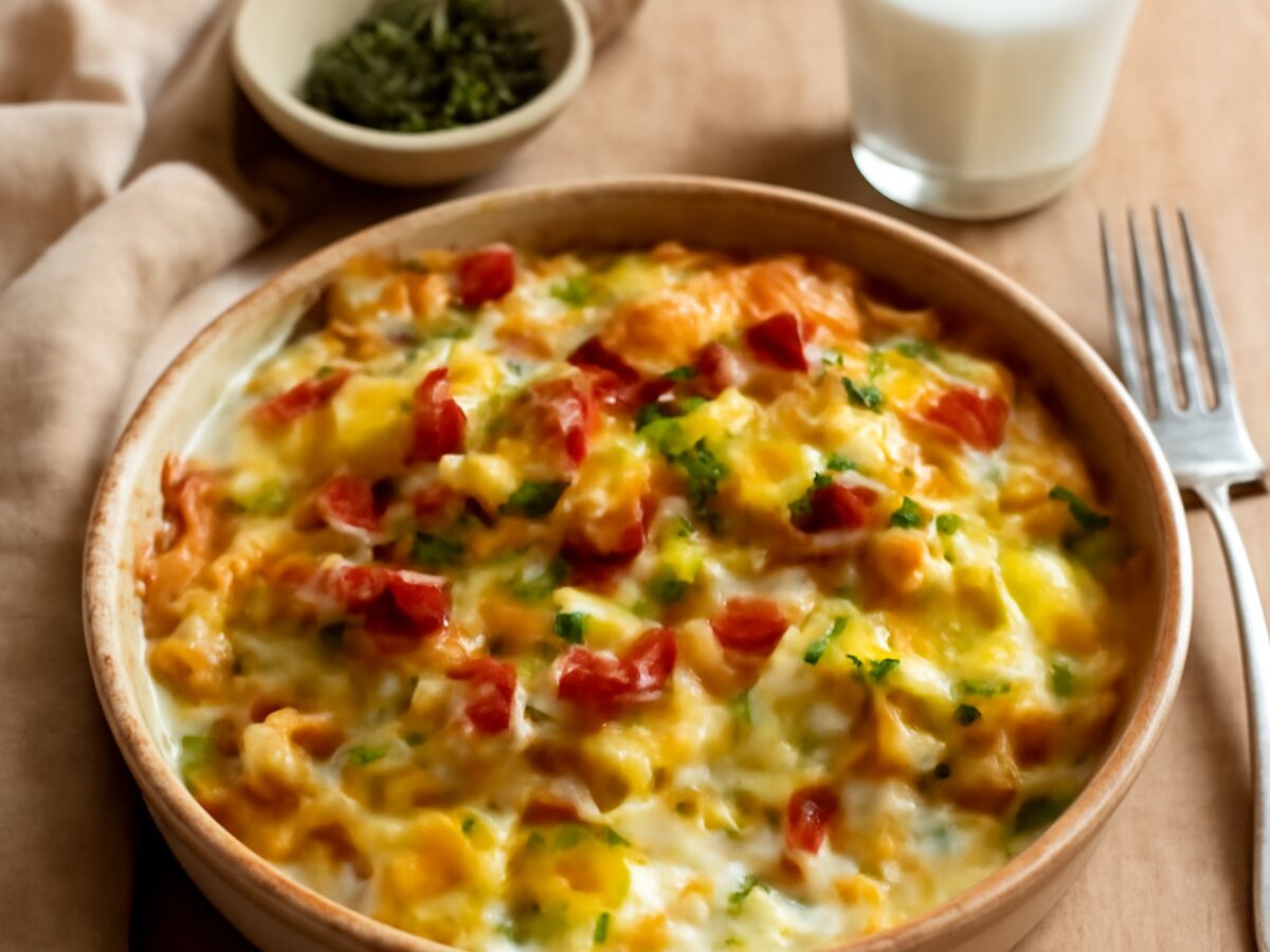 Rheinischer Kartoffelauflauf mit Lauch und Speck