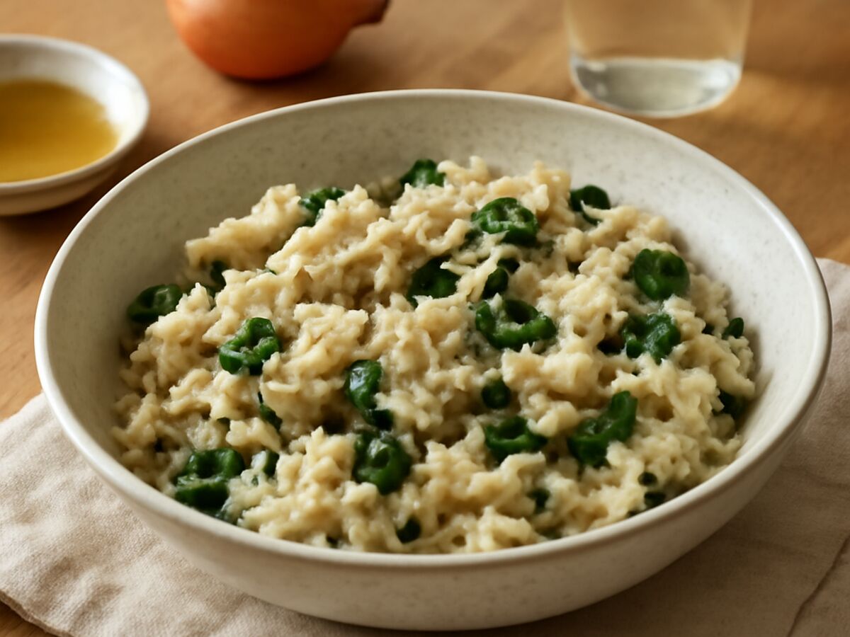 Risotto mit Artischocken und Spinat
