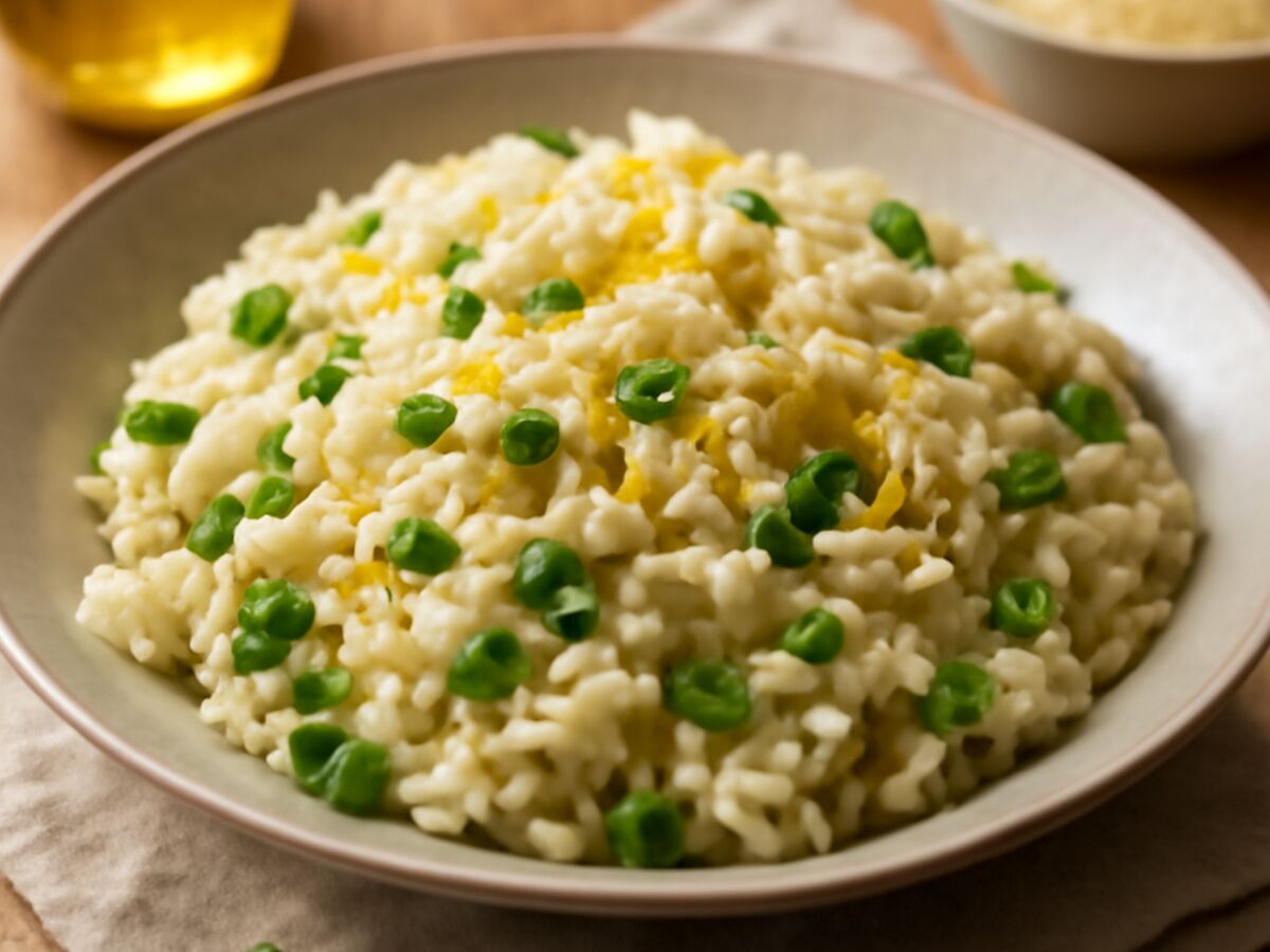 Risotto mit Erbsen und Zitronenschale