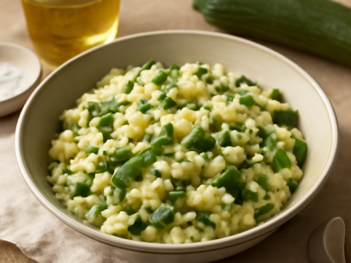Risotto mit Zucchini und Erbsen