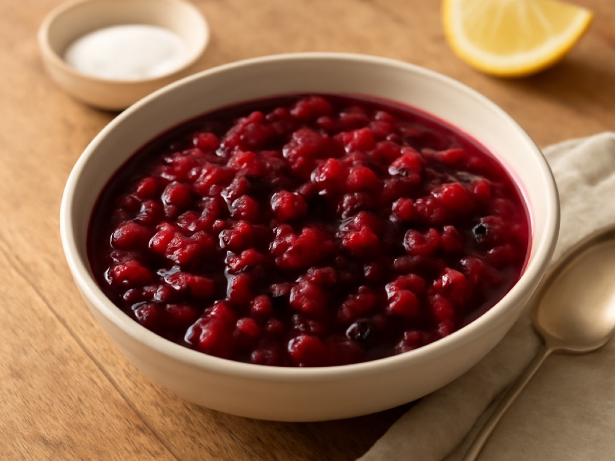 Rote Grütze aus Tiefkühlbeeren