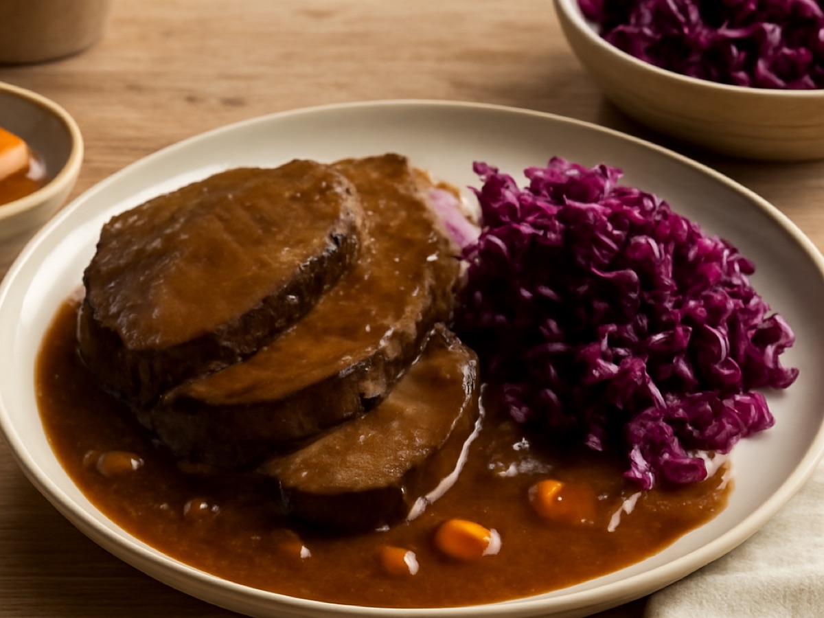 Sauerbraten mit Rotkohl