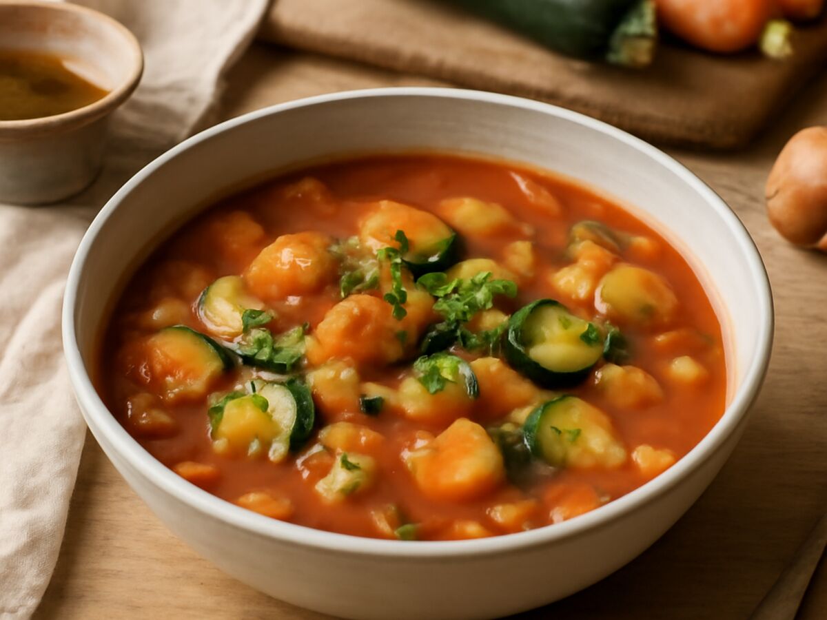 Schnelle Minestrone mit Zucchini und Karotte