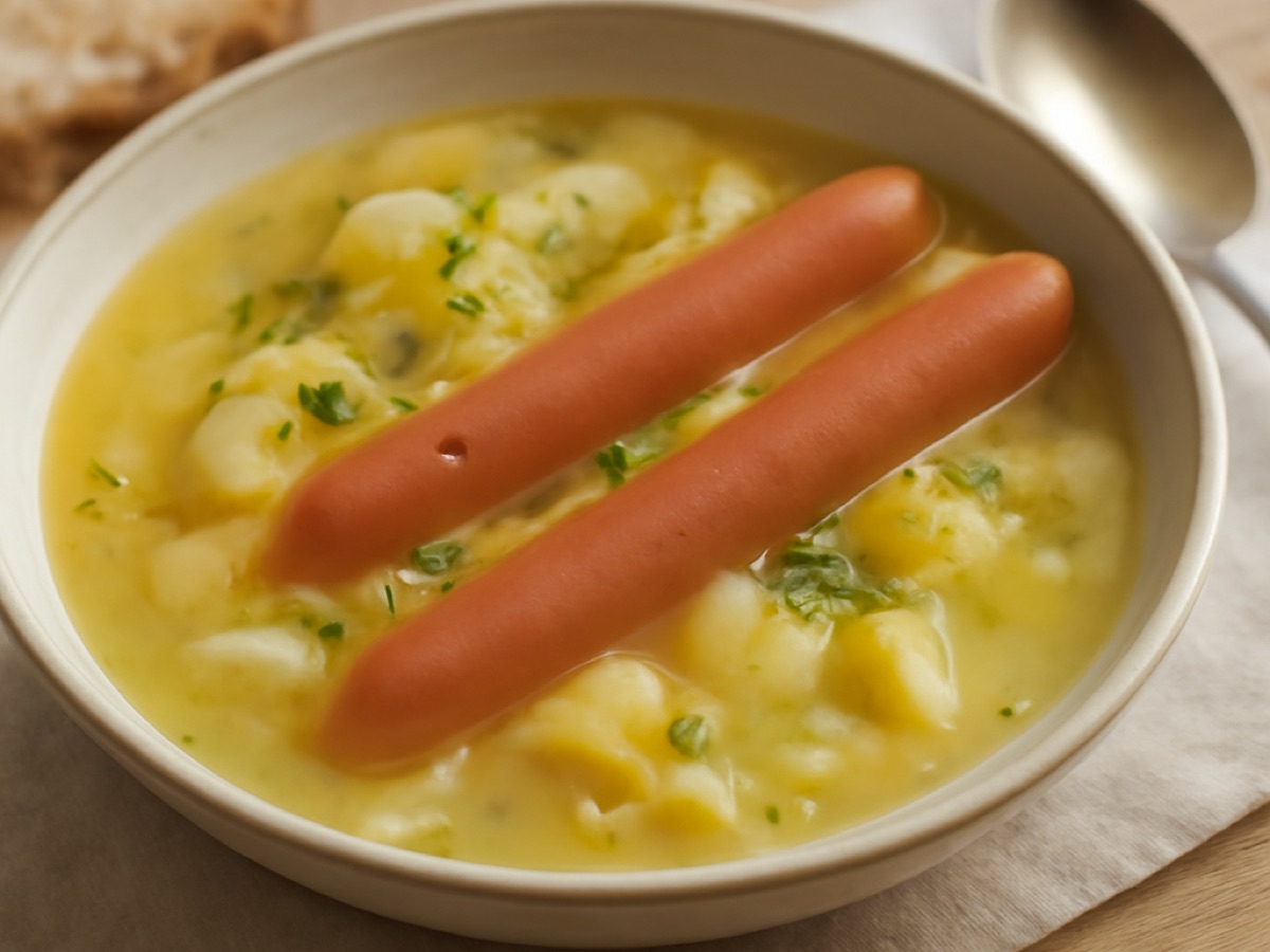 Schwäbische Kartoffelsuppe mit Wiener Würstchen