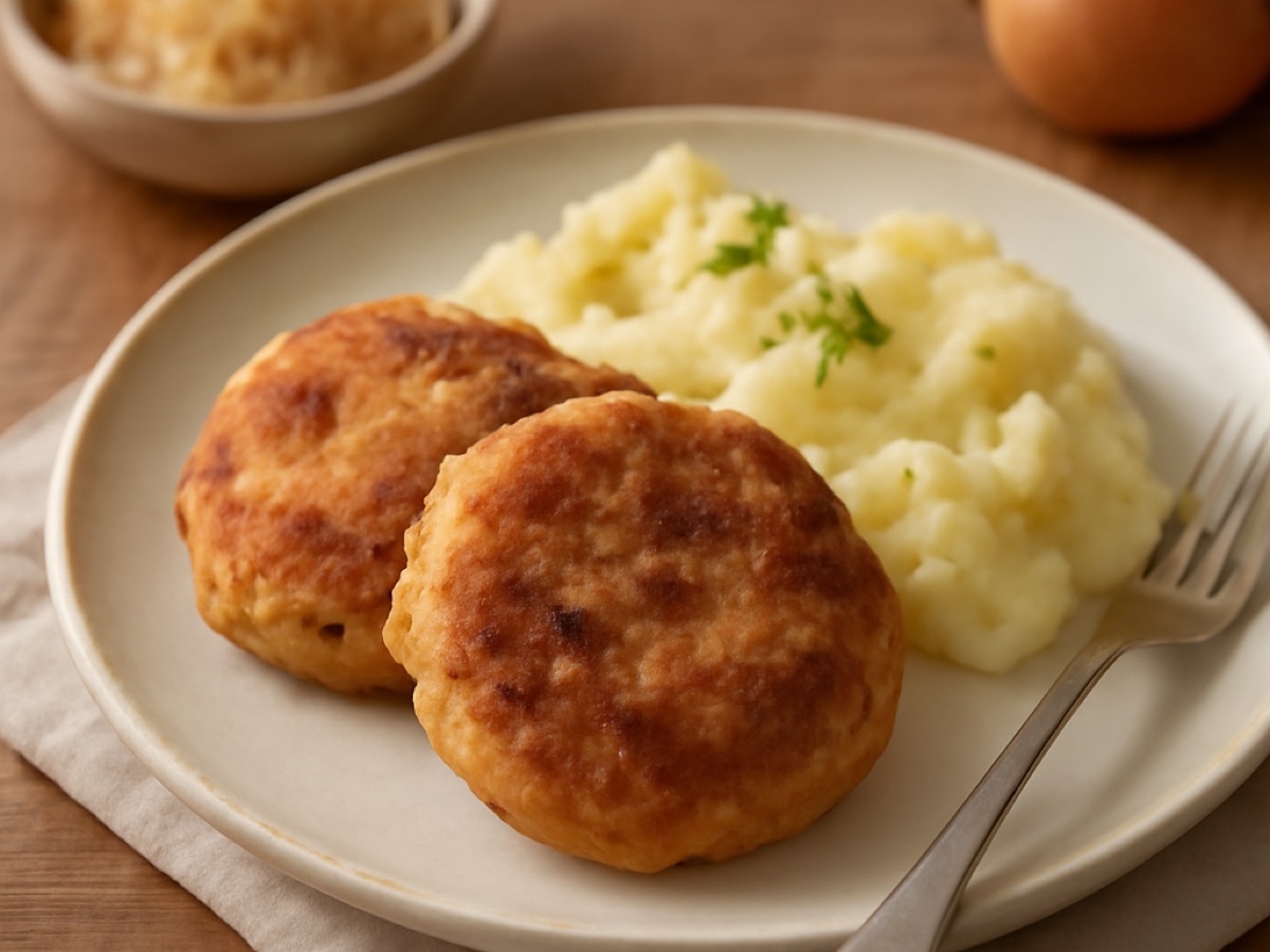 Schwäbischer Krautkrapfen mit Kartoffelpüree