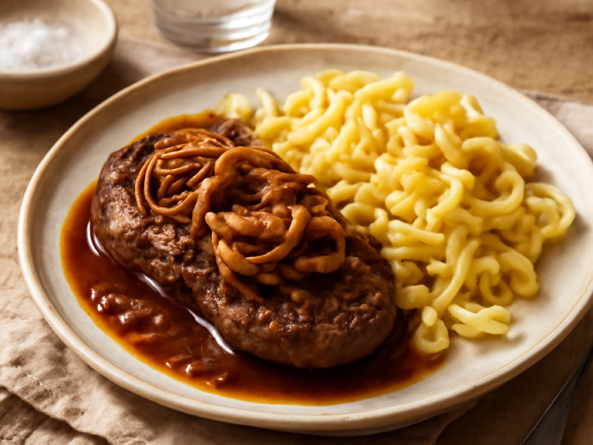 Schwäbischer Zwiebelrostbraten mit Spätzle
