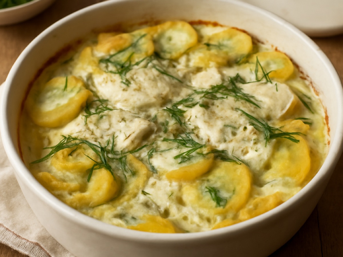 Schwedischer Fischauflauf mit Dill und Kartoffeln