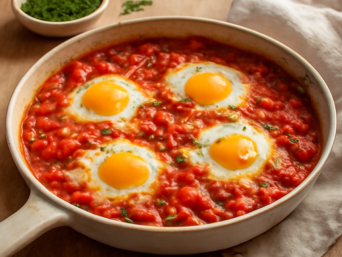 Shakshuka: Eier in Tomatensoße