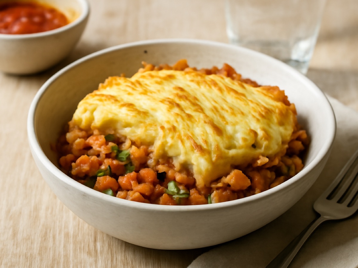 Shepherd's Pie mit Linsen und Gemüse