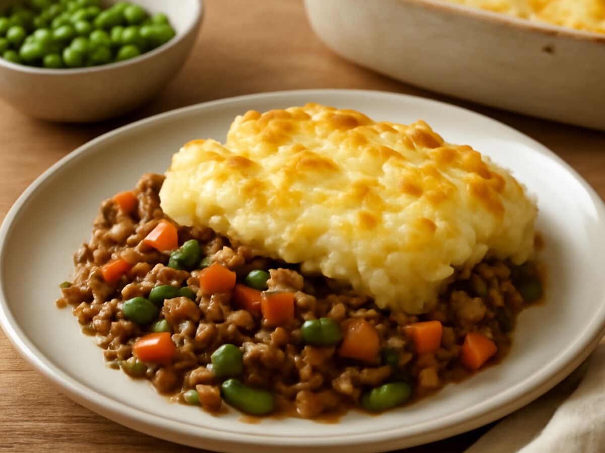 Shepherd's Pie mit Rindfleisch und Gemüse
