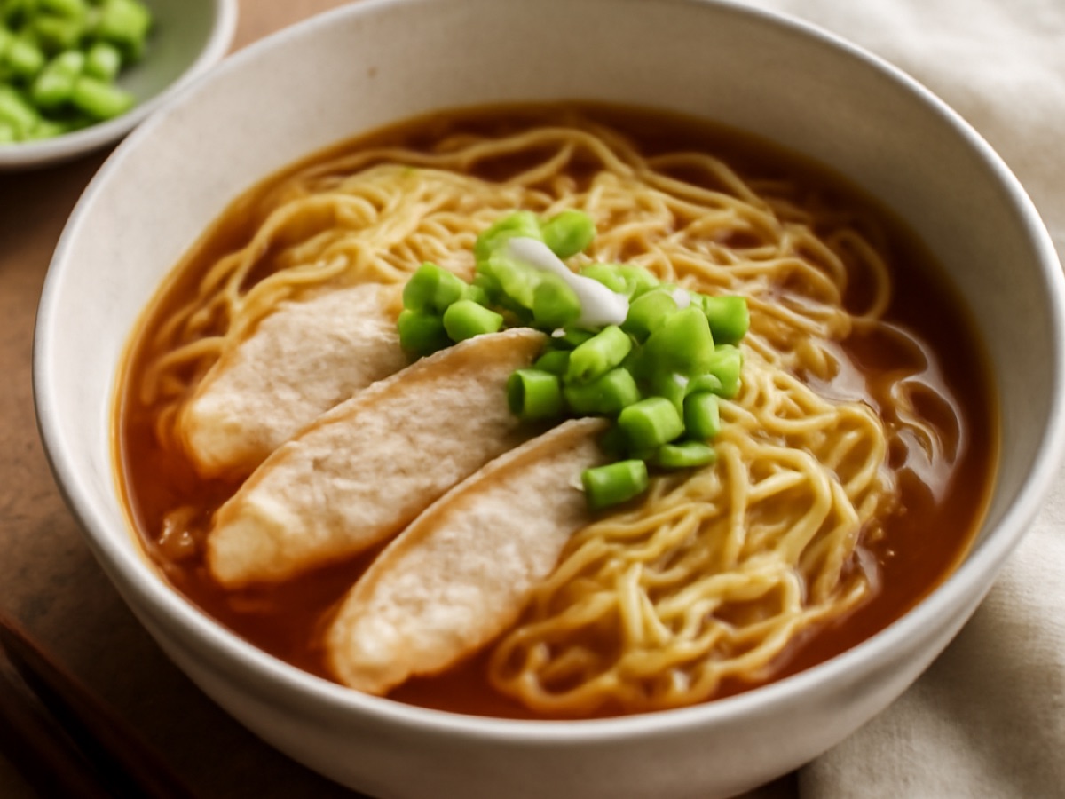 Shoyu Ramen mit Hähnchen und Frühlingszwiebeln