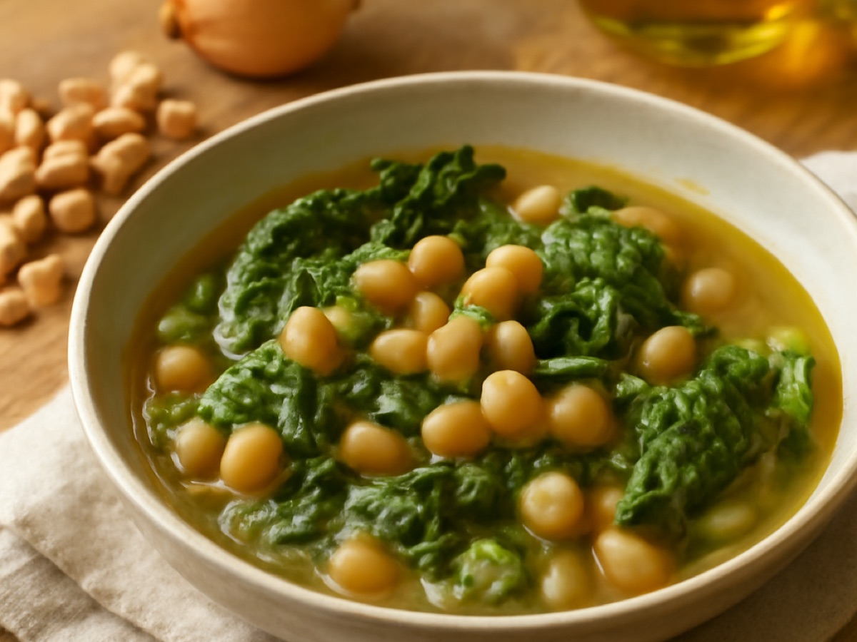 Sopa de Grão com Couve – Kichererbsensuppe mit Wirsing (vegetarisch)