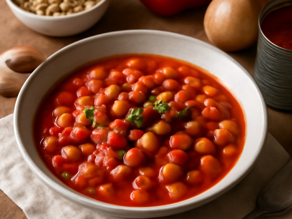 Spanischer Kichererbseneintopf mit Paprika