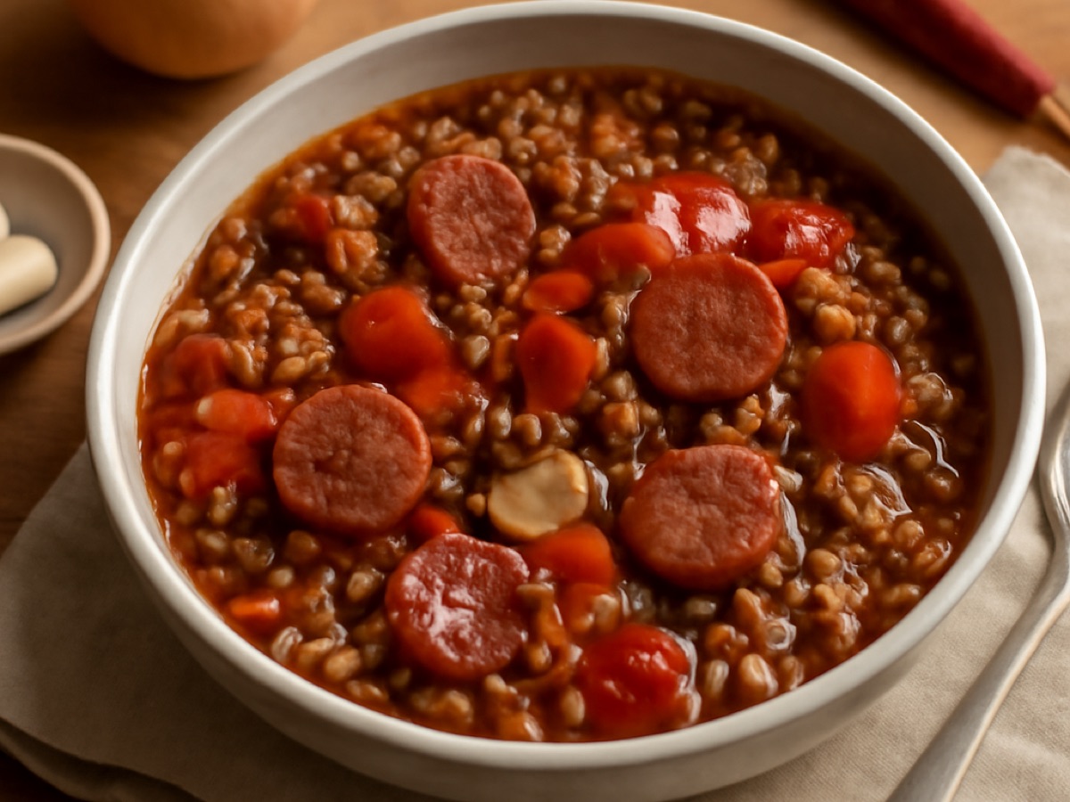 Spanischer Linseneintopf mit Chorizo