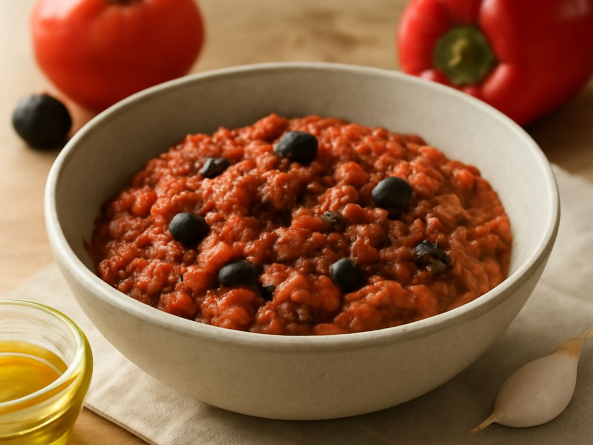 Spanischer Tomaten-Oliven-Aufstrich aus dem Mixtopf
