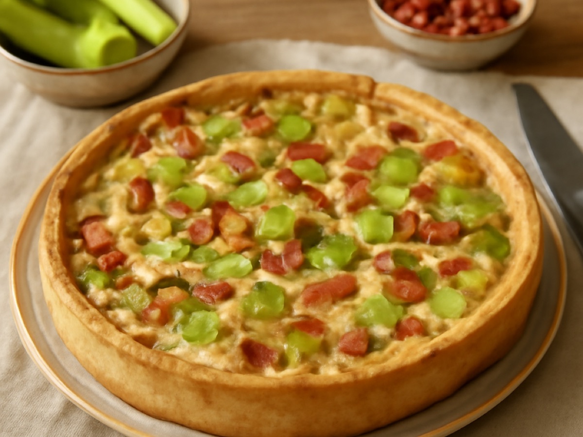 Lauch-Quiche mit Speck