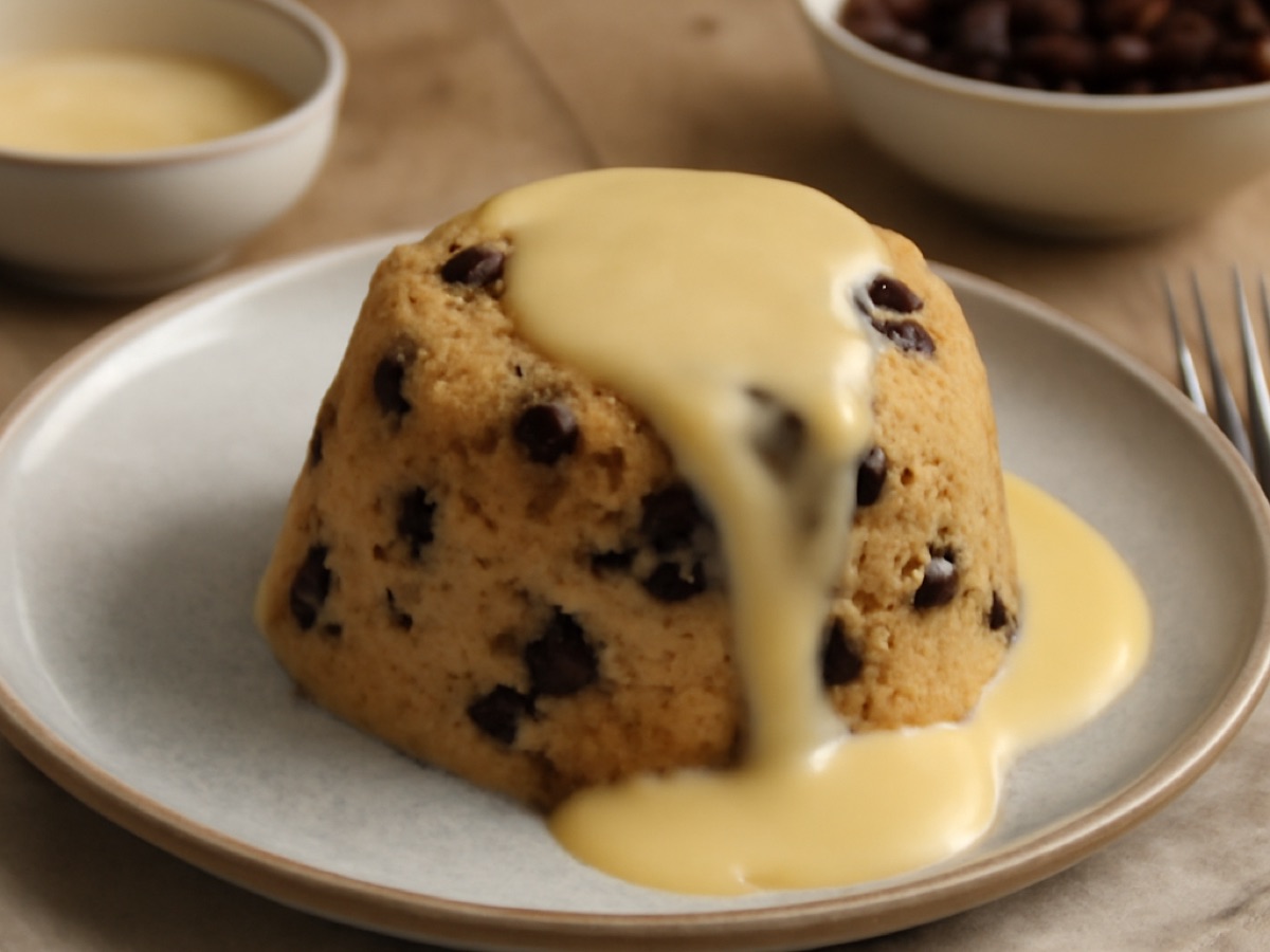 Spotted Dick – Englischer Grießpudding mit Rosinen