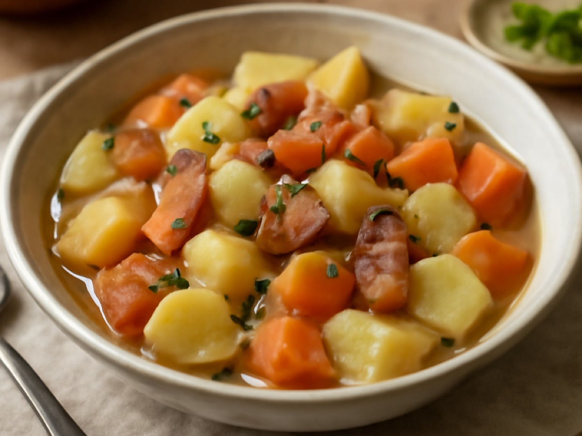 Steckrübeneintopf mit Speck
