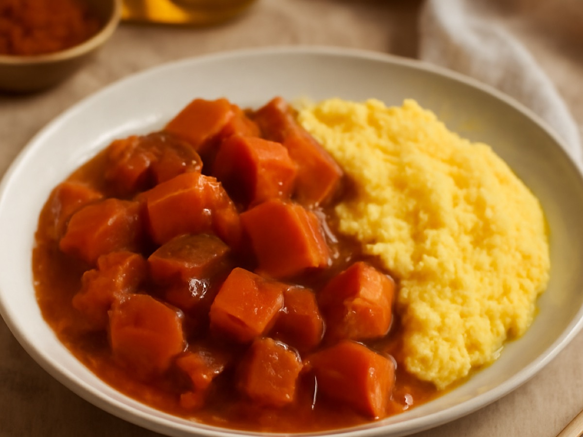 Steirisches Kürbisgulasch mit Polenta