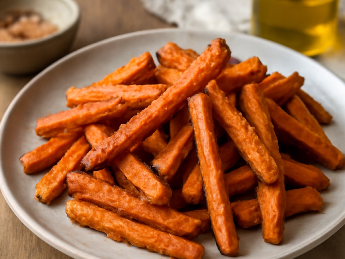 Süßkartoffel-Pommes aus dem Ofen