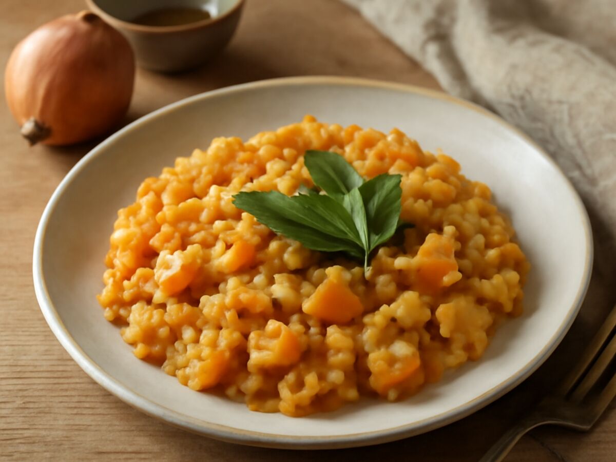 Süßkartoffel-Risotto mit Salbei