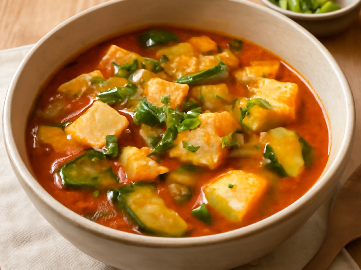 Sundubu Jjigae – Kichererbsen-Tofu-Eintopf mit Gemüse