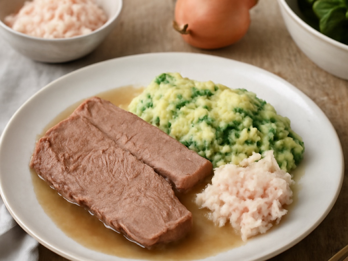 Tafelspitz mit Apfelkren und Spinat-Kartoffelpüree