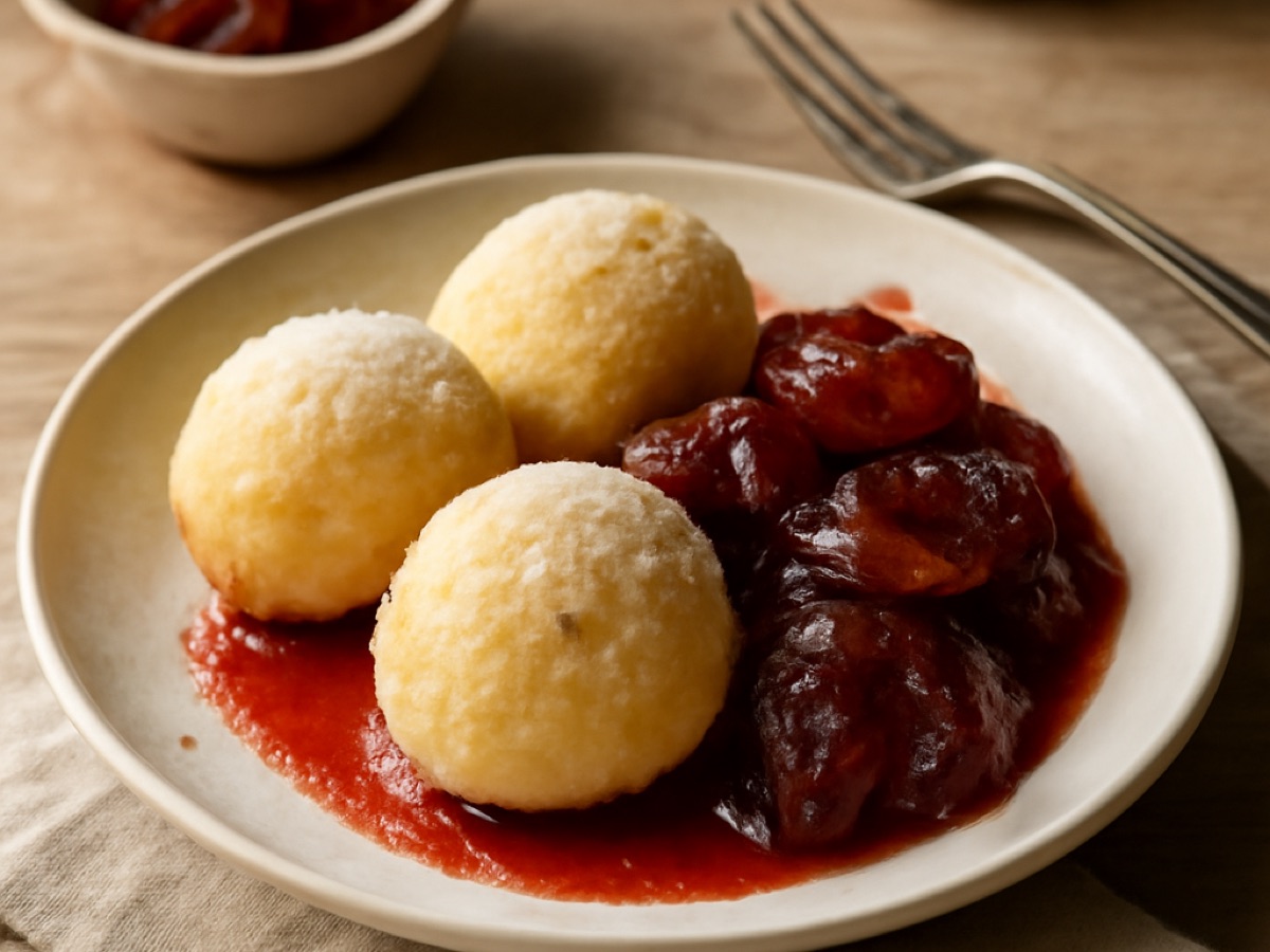 Topfenknödel mit Zwetschkenröster