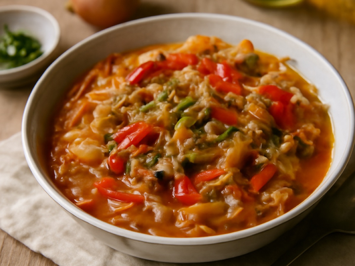 Ungarischer Kraut-Paprika-Eintopf mit Rinderhack
