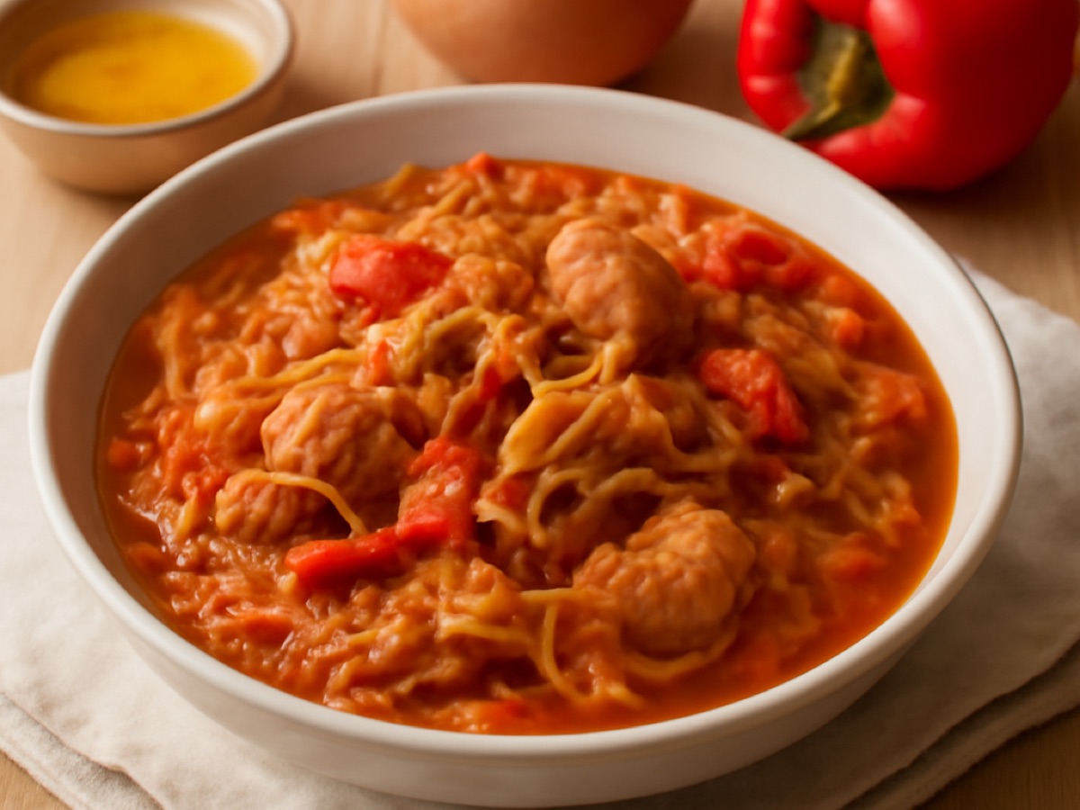 Ungarischer Kraut-Paprikasch mit Schweinefleisch