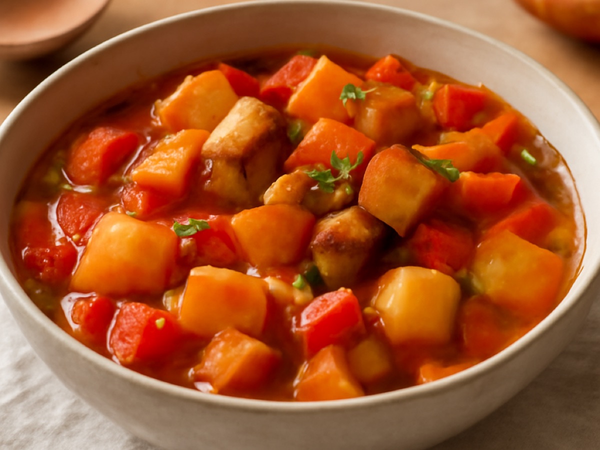 Ungarischer Paprika-Kartoffel-Eintopf mit Räuchertofu