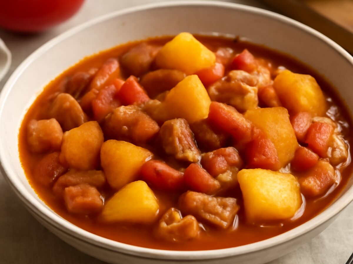 Ungarischer Paprika-Kartoffel-Schmortopf mit Schweinefleisch