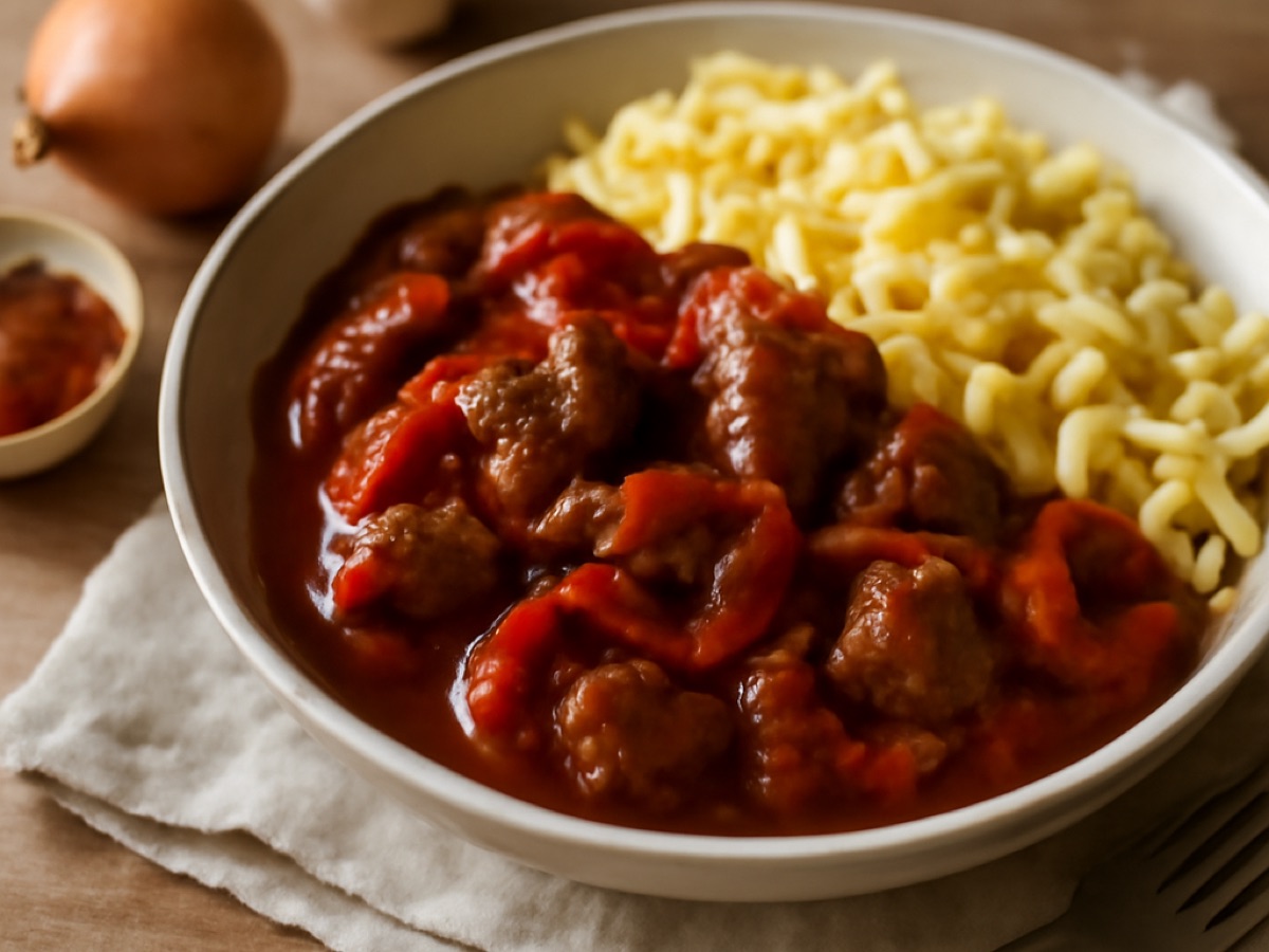 Ungarischer Rindsgulasch mit Paprika