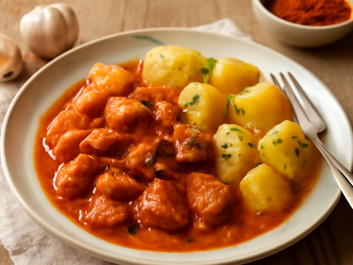 Ungarischer Schweinepaprikasch mit Kartoffeln