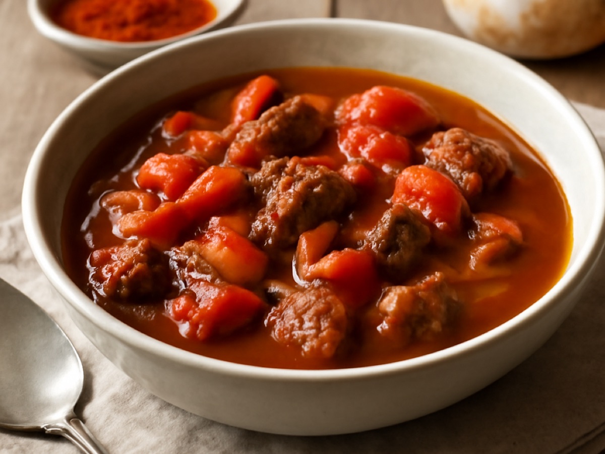 Ungarisches Gulasch mit Rindfleisch und Paprika