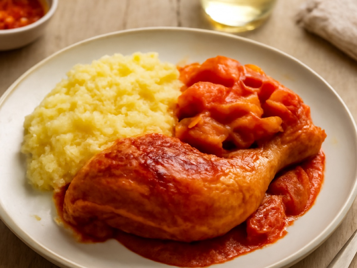 Ungarisches Paprikahähnchen mit Kartoffelstampf