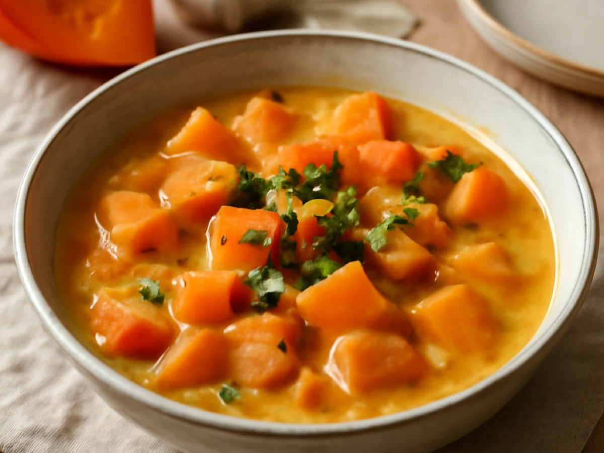 Veganer Karibischer Kürbis-Kokos-Eintopf