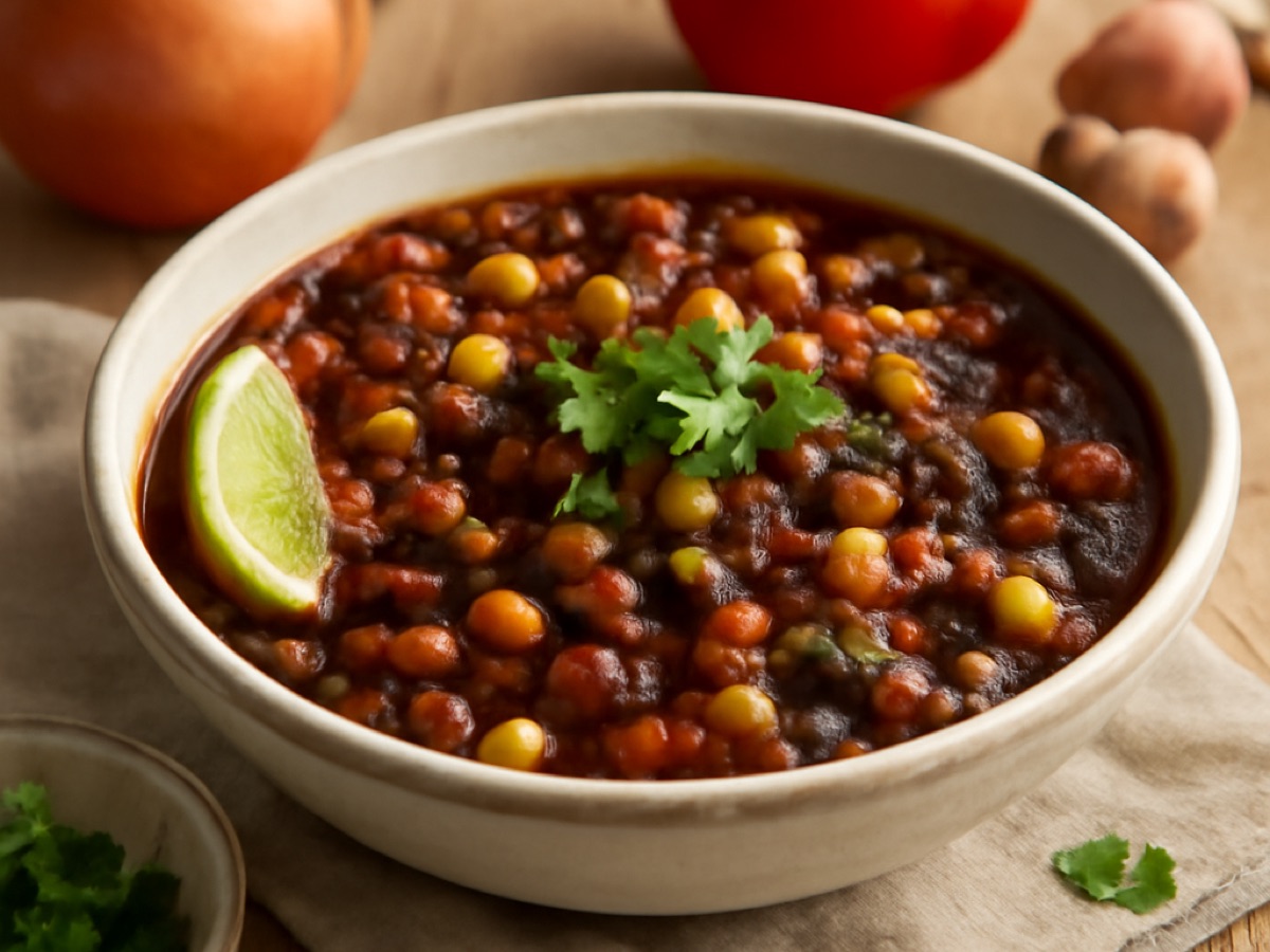 Veganes mexikanisches Bohnen-Mais-Chili