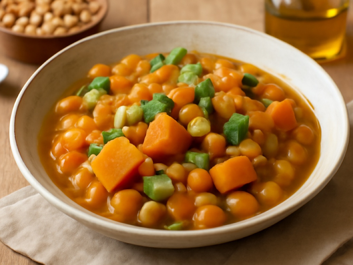 Vegetarische Kichererbsen-Tajine mit Kürbis und Koriander